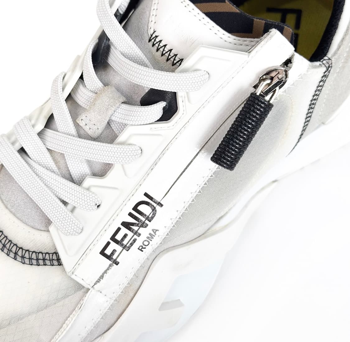 [7] Fendi 펜디 남성 플로우 나일론 로우탑 스니커즈 화이트 상품이미지8