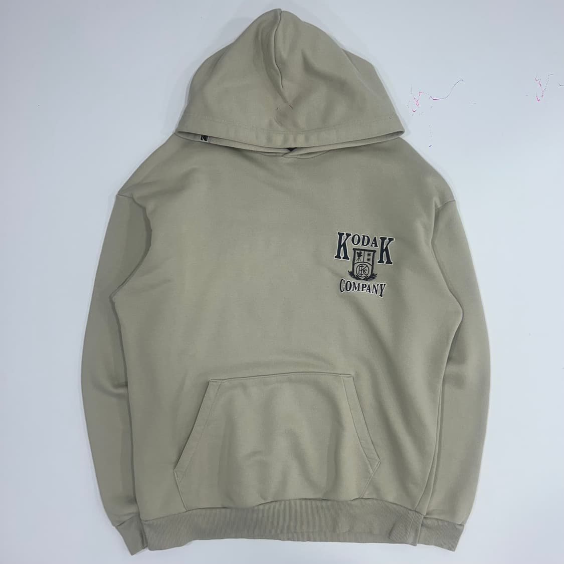 Kodak 코닥 자수 백포인트 베이지그레이 후드티  상품이미지3