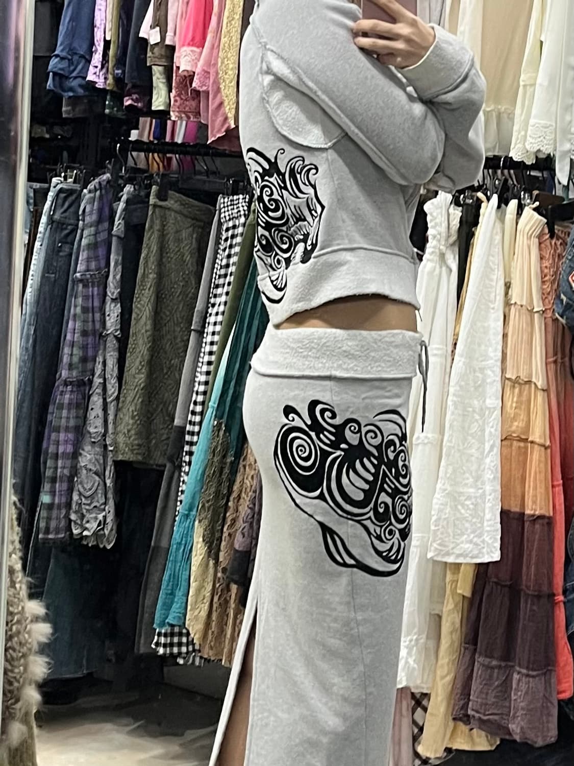 갸루 라이언 트레이닝 후드집업, 스커트 셋업 상품이미지2