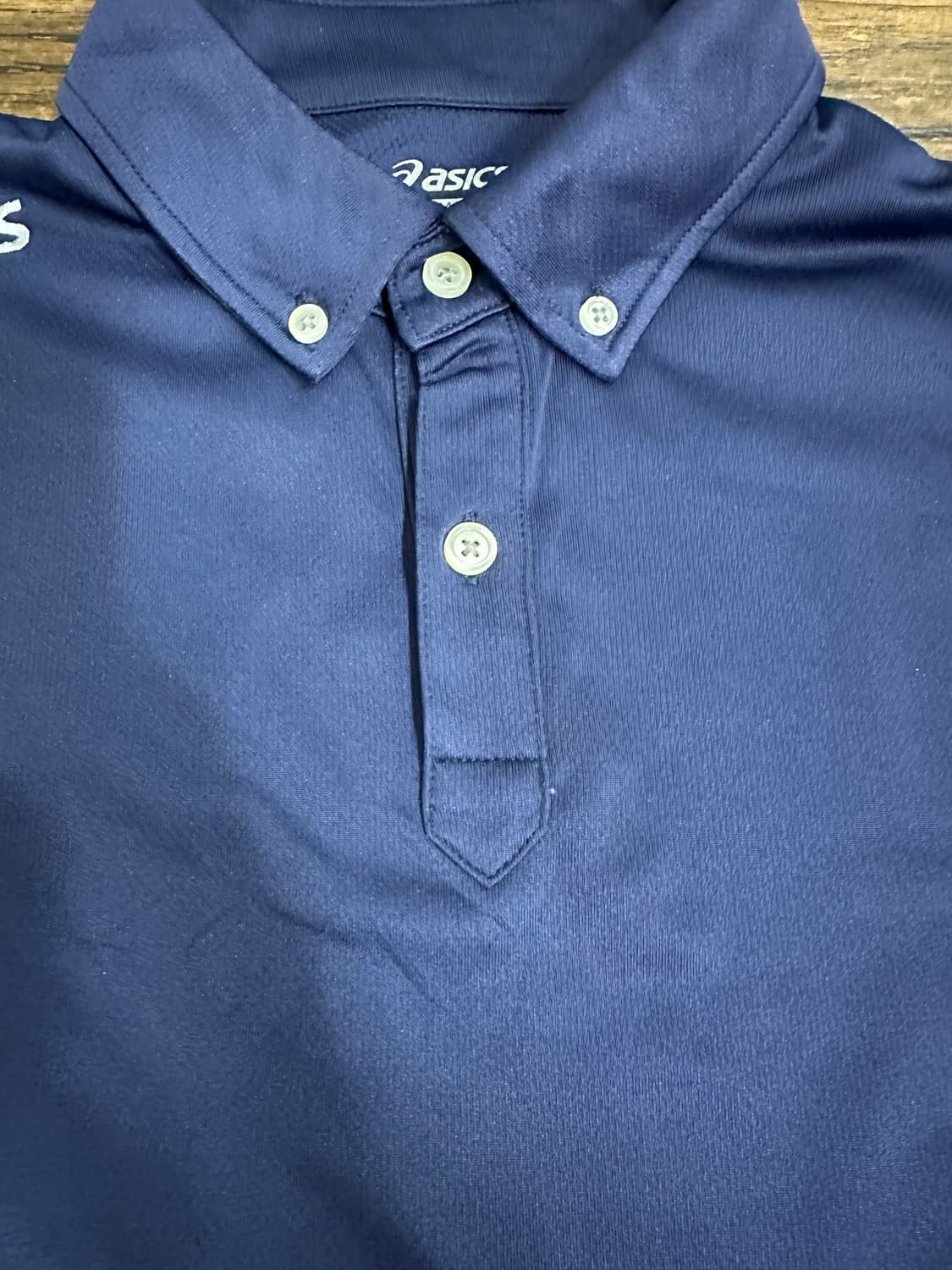 아식스 네이비 반팔폴로티 M 새제품 올드스쿨 시원한재질 일본판 상품이미지4