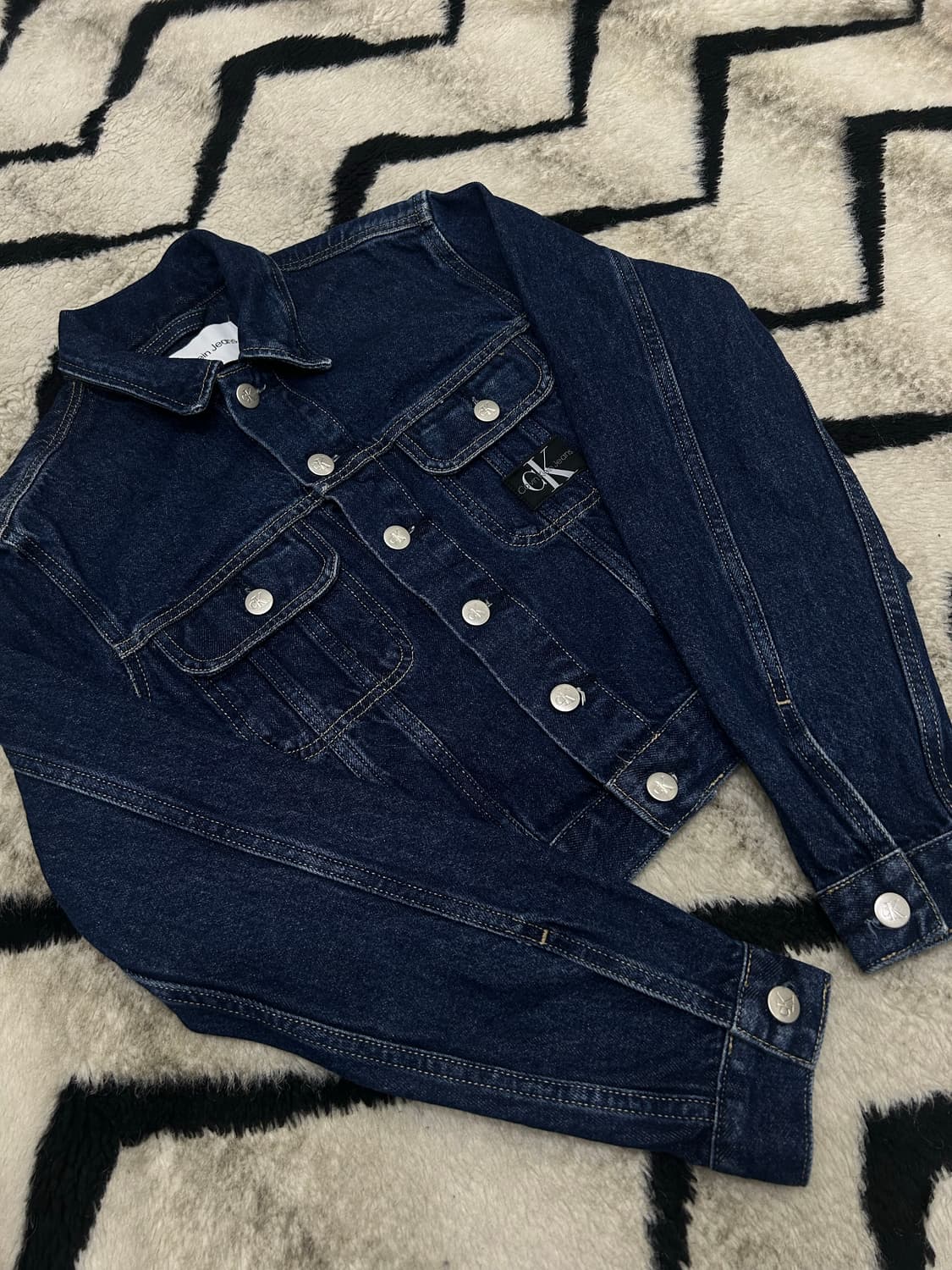 [XS]켈빈클라인 크롭 데님 자켓/진청 상품이미지4
