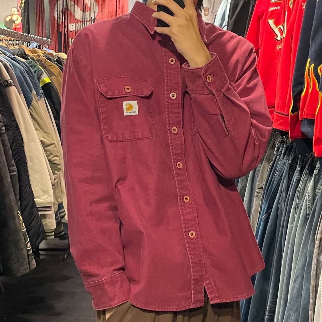 [IM] carhartt 칼하트 버건디 긴팔셔츠 상품이미지4