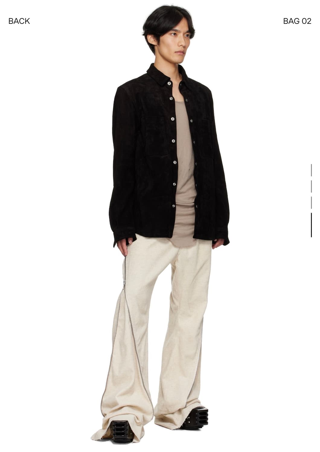 Rick Owens Suede Outershirt Black 50 상품이미지4