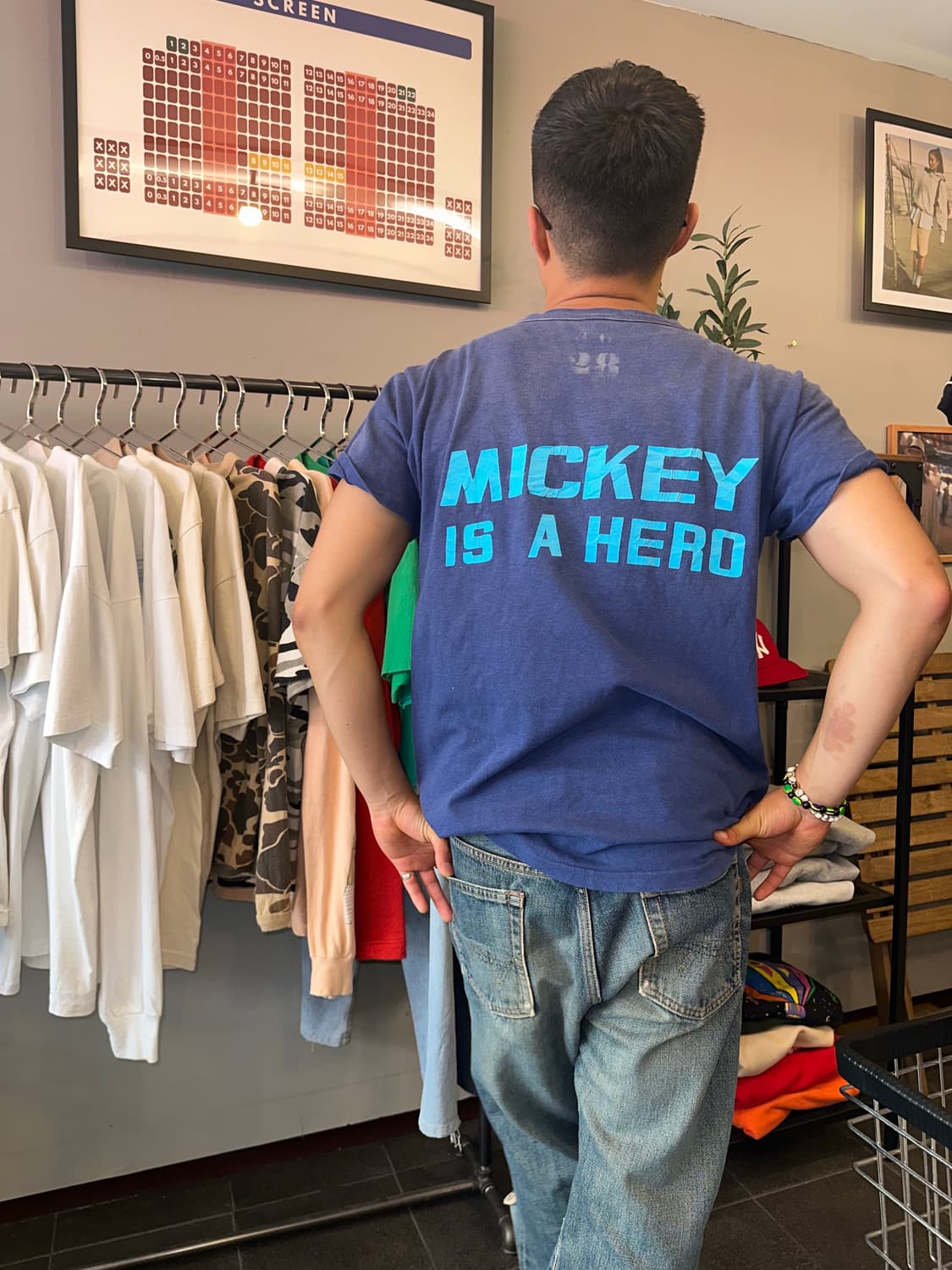 Denim Dungaree Mickey collabo fading T 상품이미지1