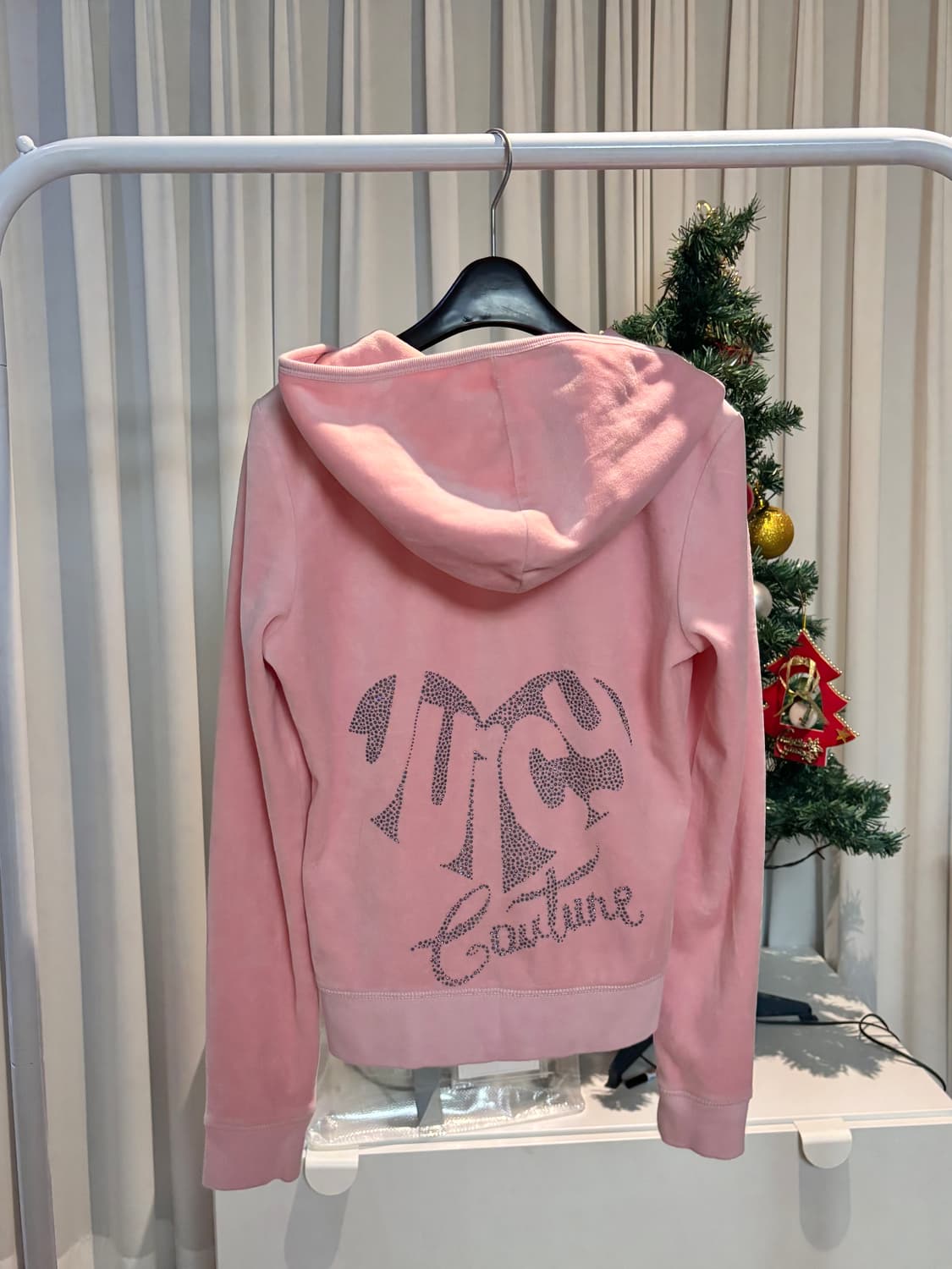 쥬시꾸뛰르 핑크 벨벳 후드집업 상품이미지2