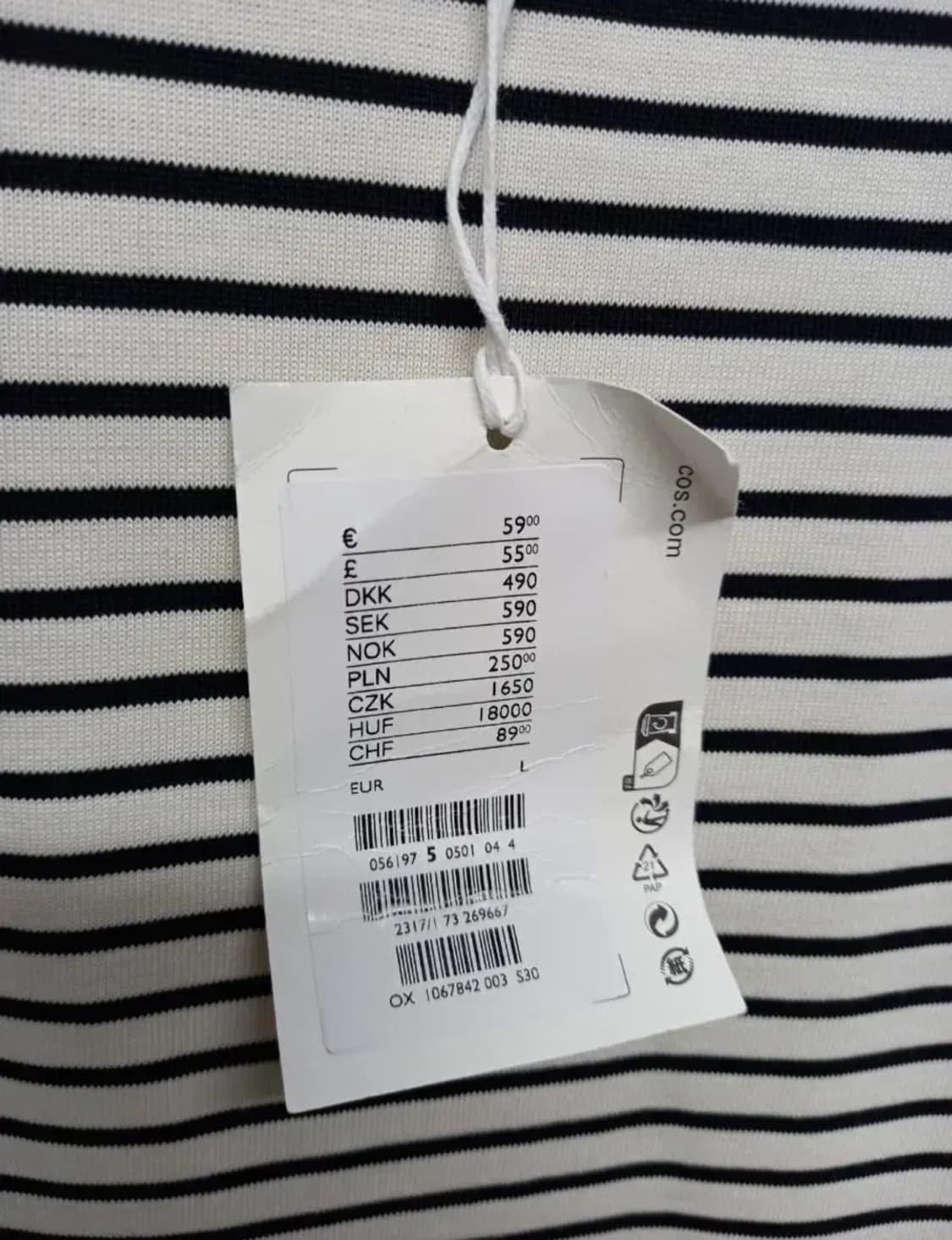 새 COS 코스 춘하 면 단가라 박시핏 롱 원피스 77 F 상품이미지9