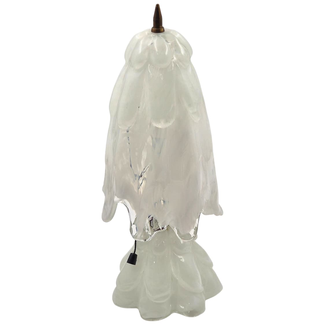 70s 이와타 핸드블로운 요리코 화이트 마블 빅 램프 상품이미지5