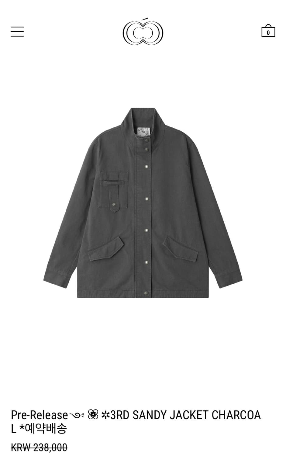 콜로신스 샌디자켓 차콜 SANDY JACKET CHARCOAL 상품이미지1