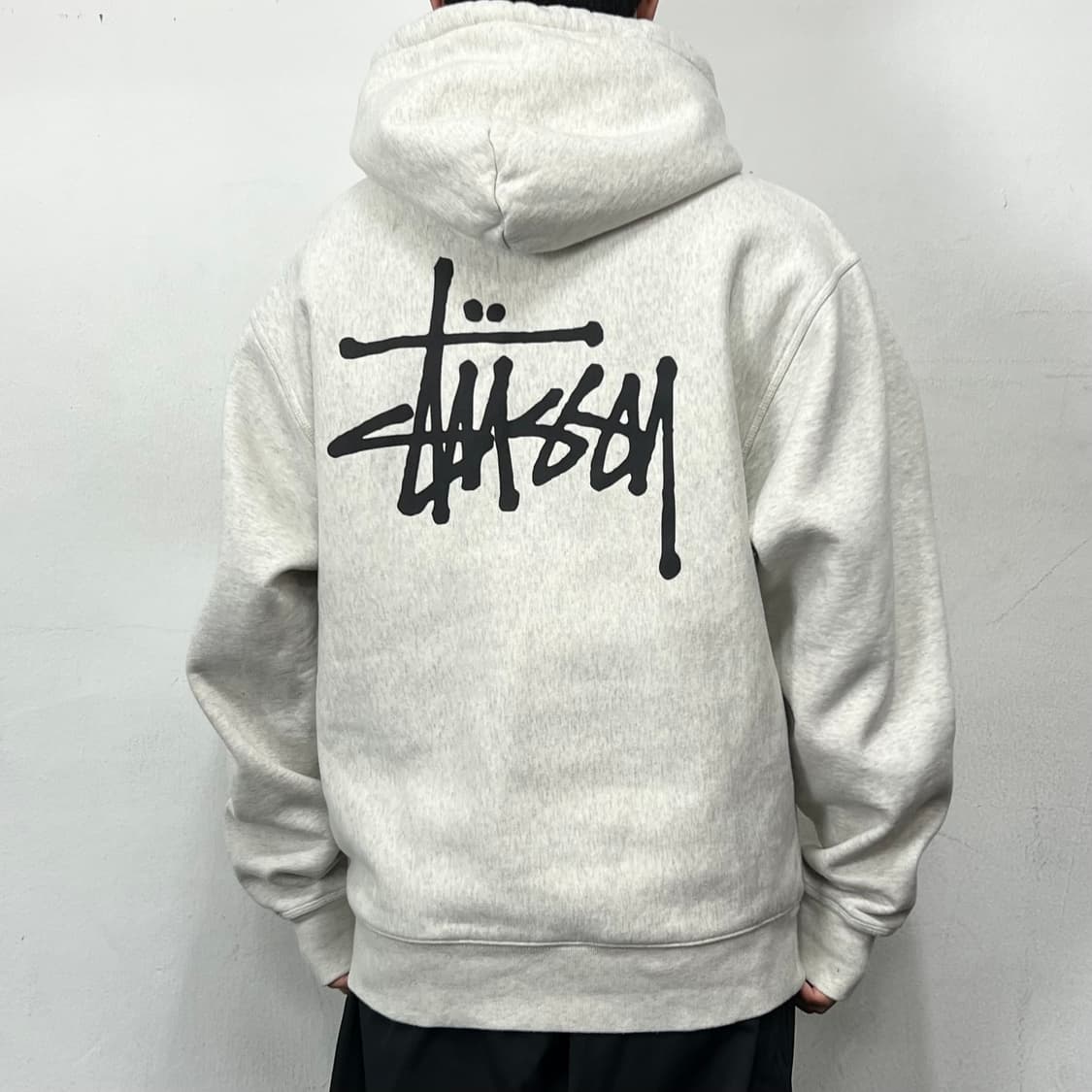 스투시 베이직 스탁로고 후드티 애쉬 헤더 그레이  상품이미지4