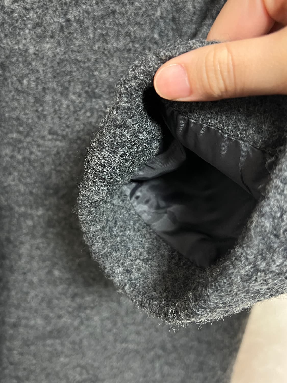 차콜 하이넥 코트 상품이미지6