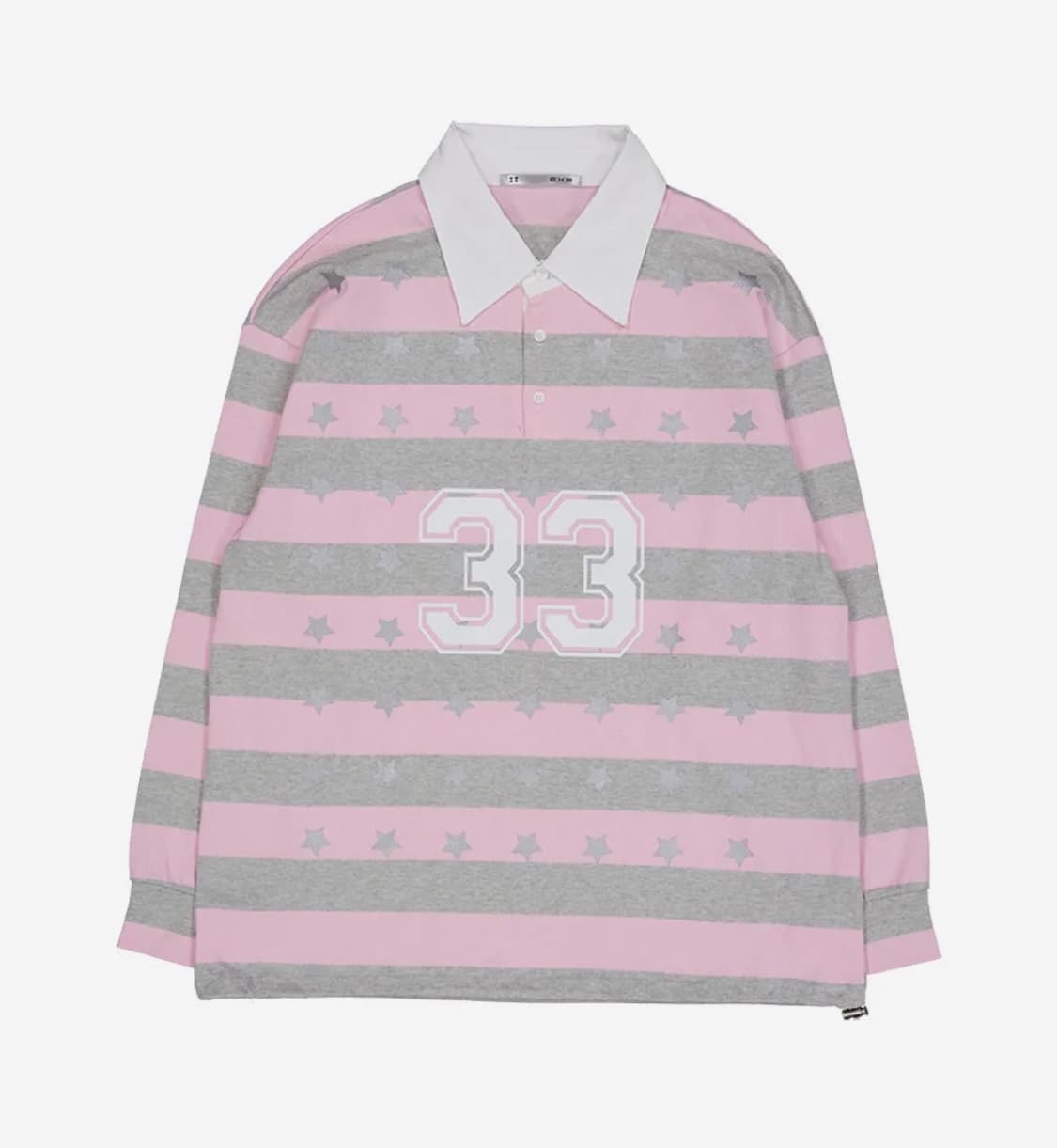 셋업이엑스이 33 스타 스트라이프 폴로 탑 핑크 상품이미지2