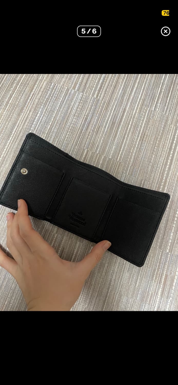 풀박)비비안웨스트우드 사피아노 블랙 카드지갑 반지갑 스몰 플랩 미스치프 상품이미지5