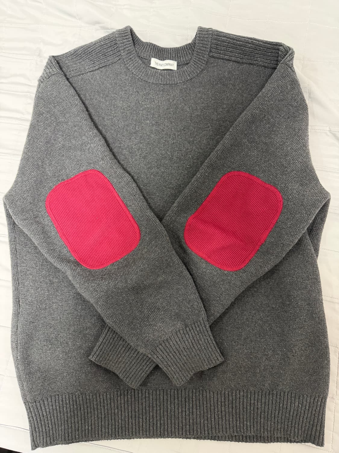 더니트컴퍼니 x 스토커즈 엘보우 패치 니트 차콜 L사이즈 상품이미지1