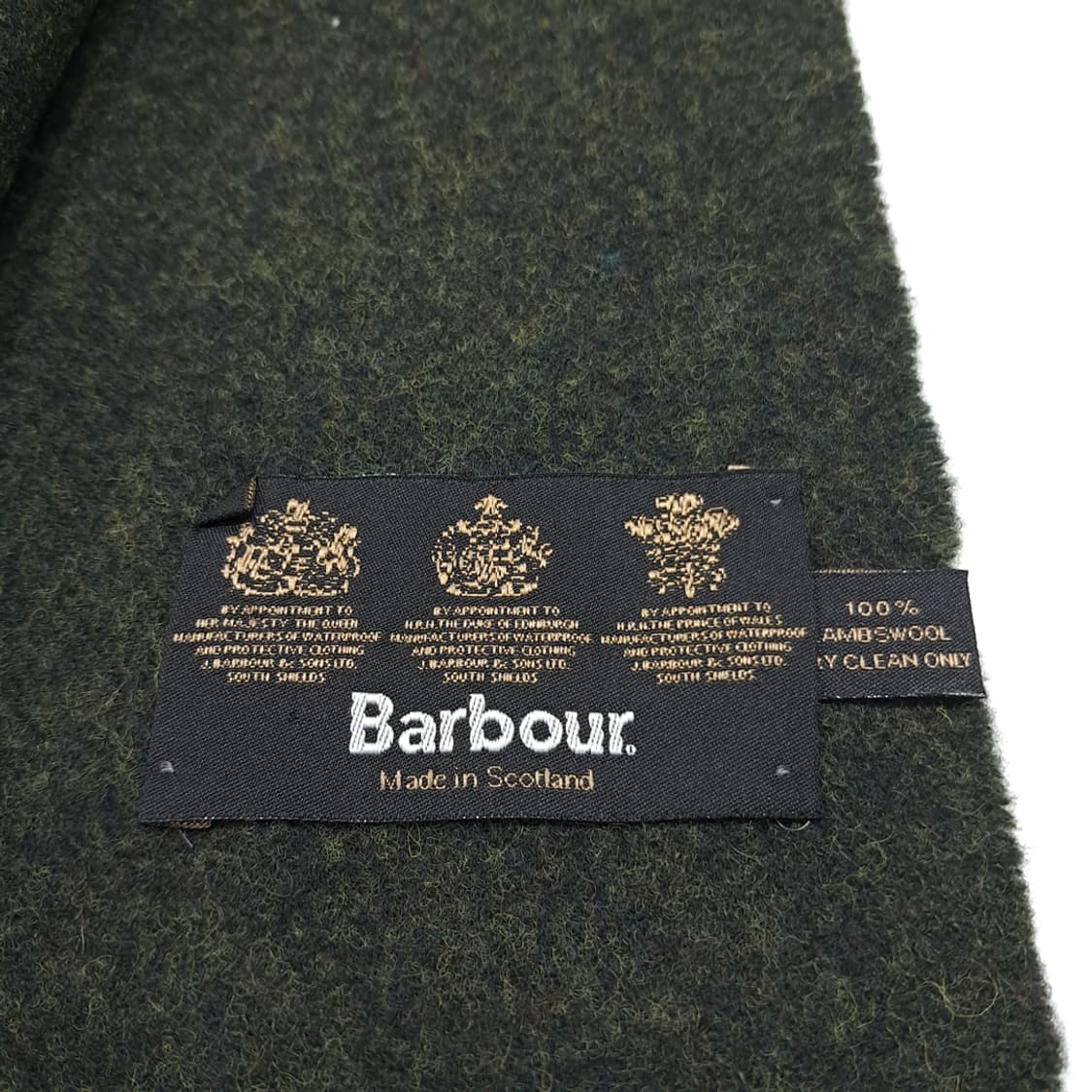 MX473 바버 90s 스코틀랜드판 램스울 올리브 머플러 목도리 상품이미지4