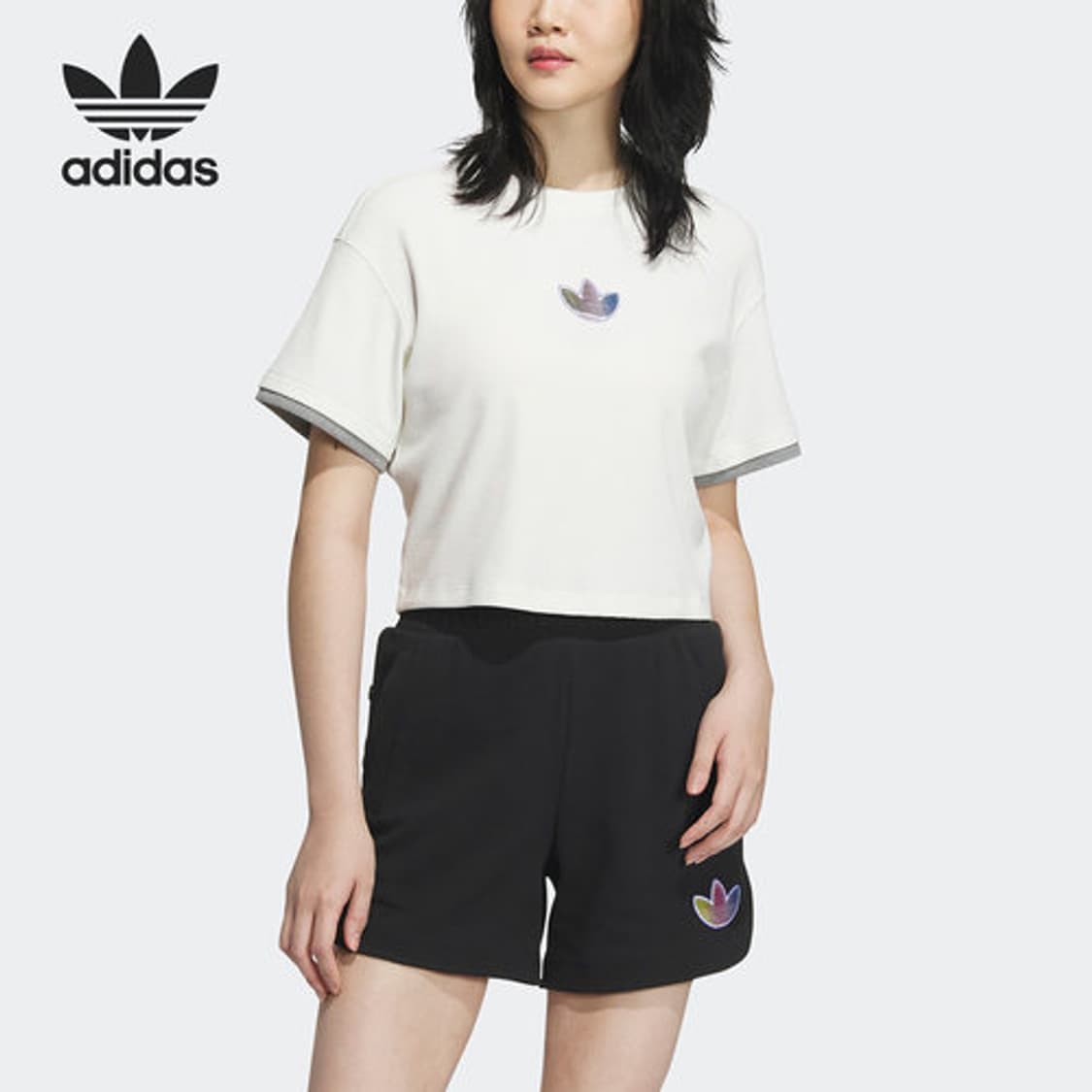[[여성 M] 아디다스(ADIDAS) 클로버 슬리브 반팔티@538 상품이미지1