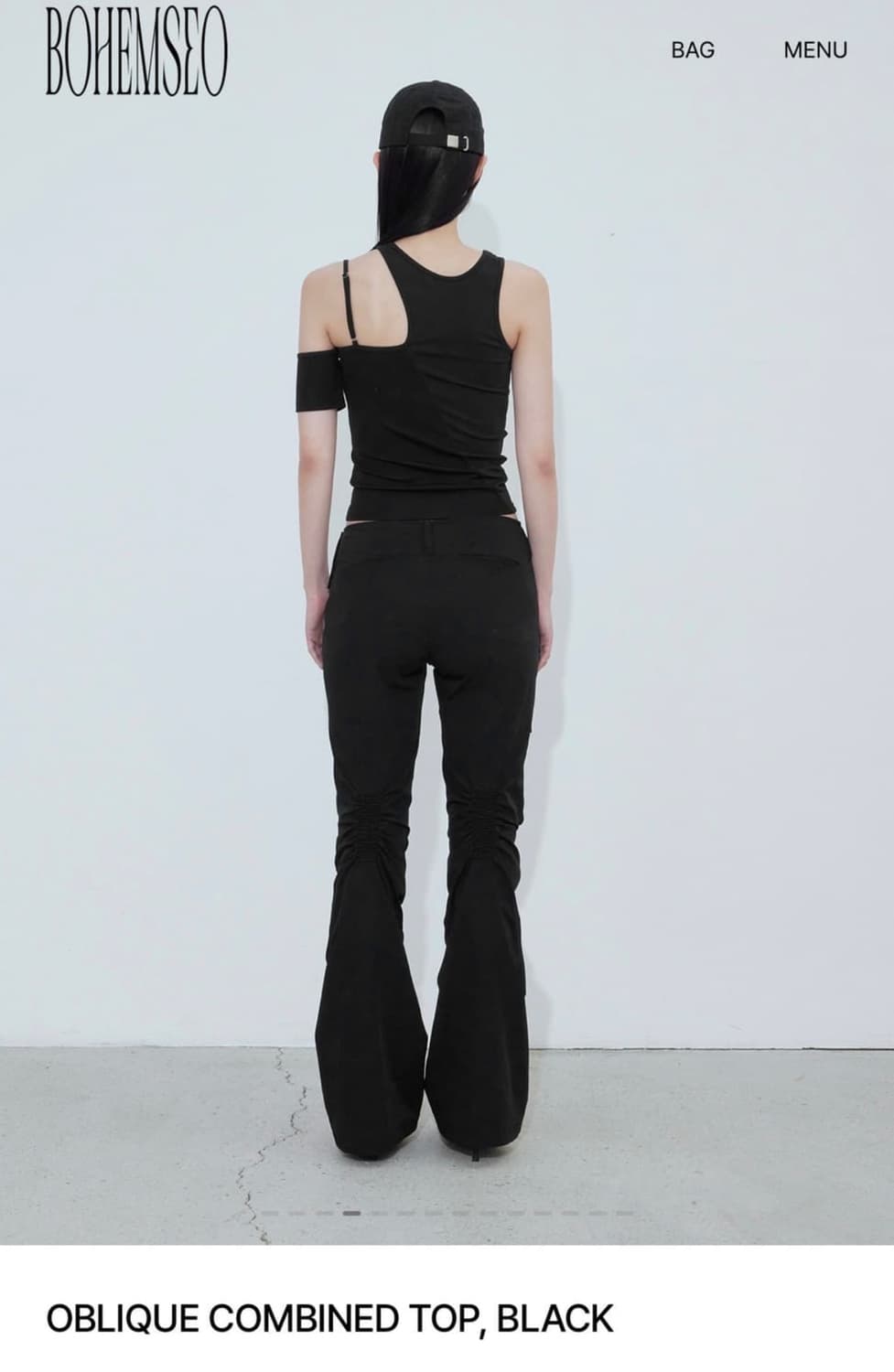 보헤미안서울 OBLIQUE COMBINED TOP BLACK 상품이미지2