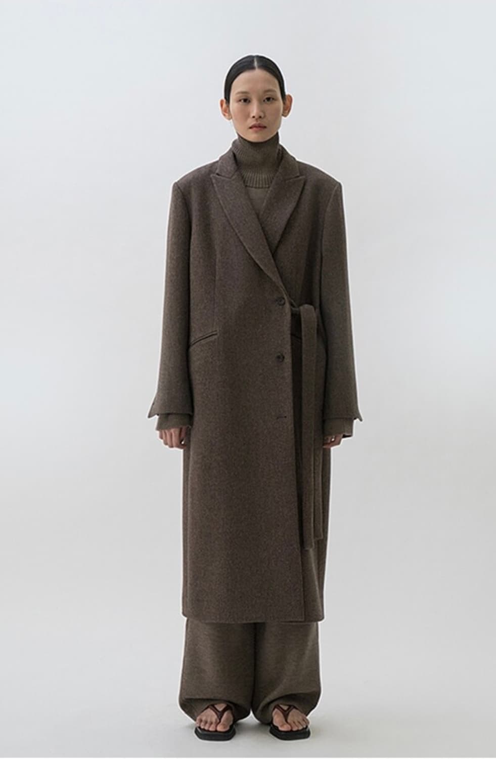 le17 side belted coat 브라운 상품이미지2
