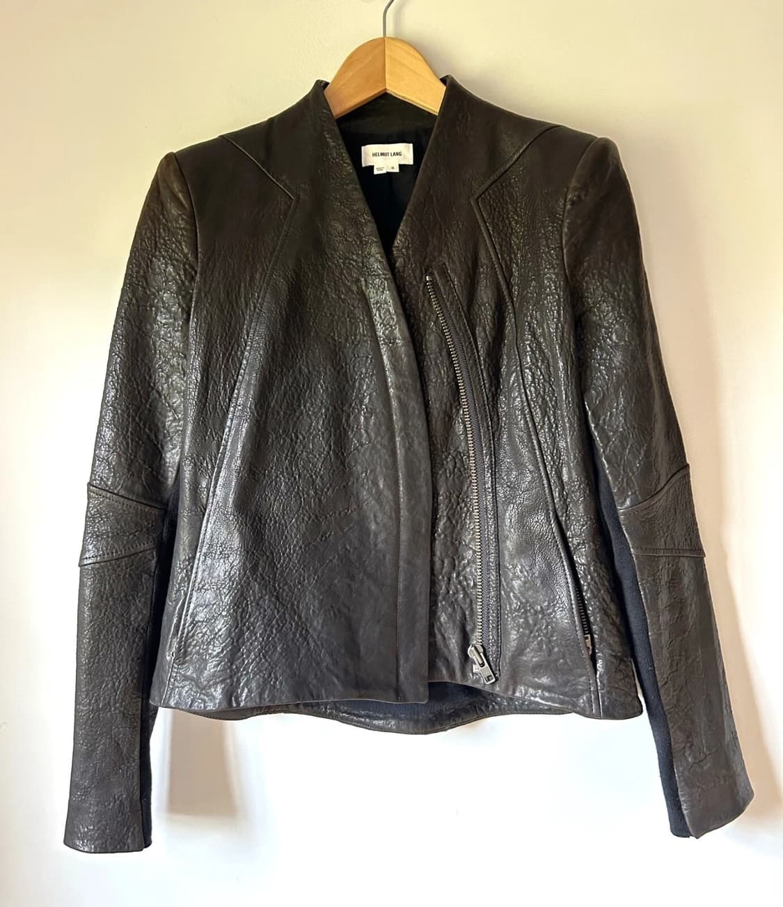 헬무트 랭 다크 브라운 램 레더 바이커 자켓 상품이미지1