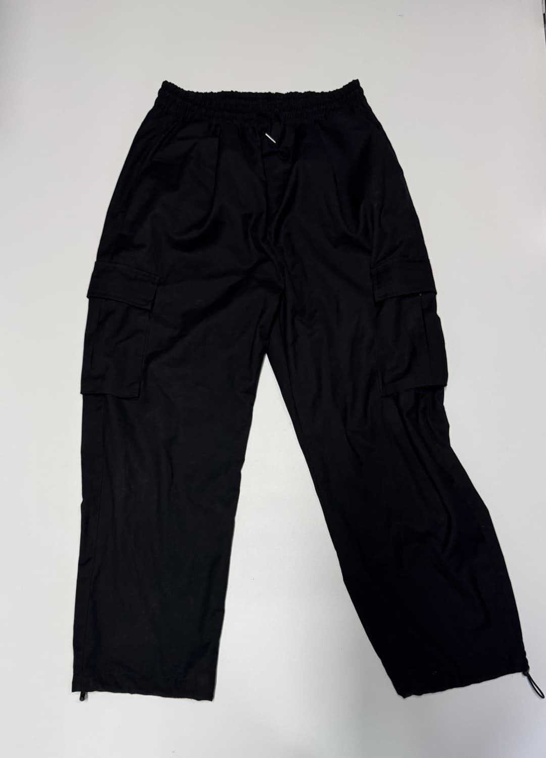 낫포너드 밑단 스트링 트레이닝 밴딩 카고팬츠 L 블랙 상품이미지1