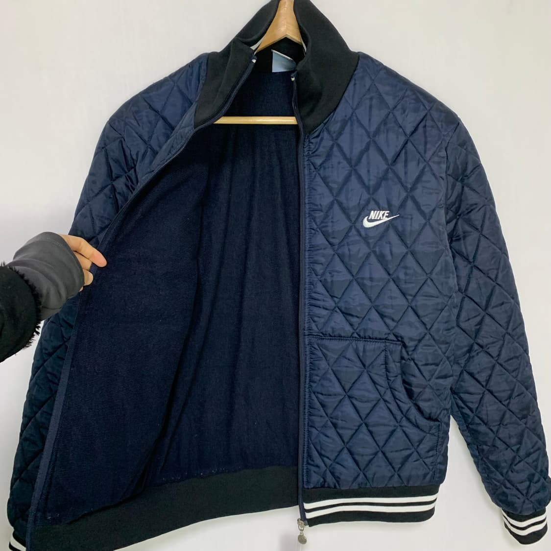 나이키 퀼팅 블루종 자켓 네이비 빈티지 점퍼 남성 S 남녀공용 상품이미지3