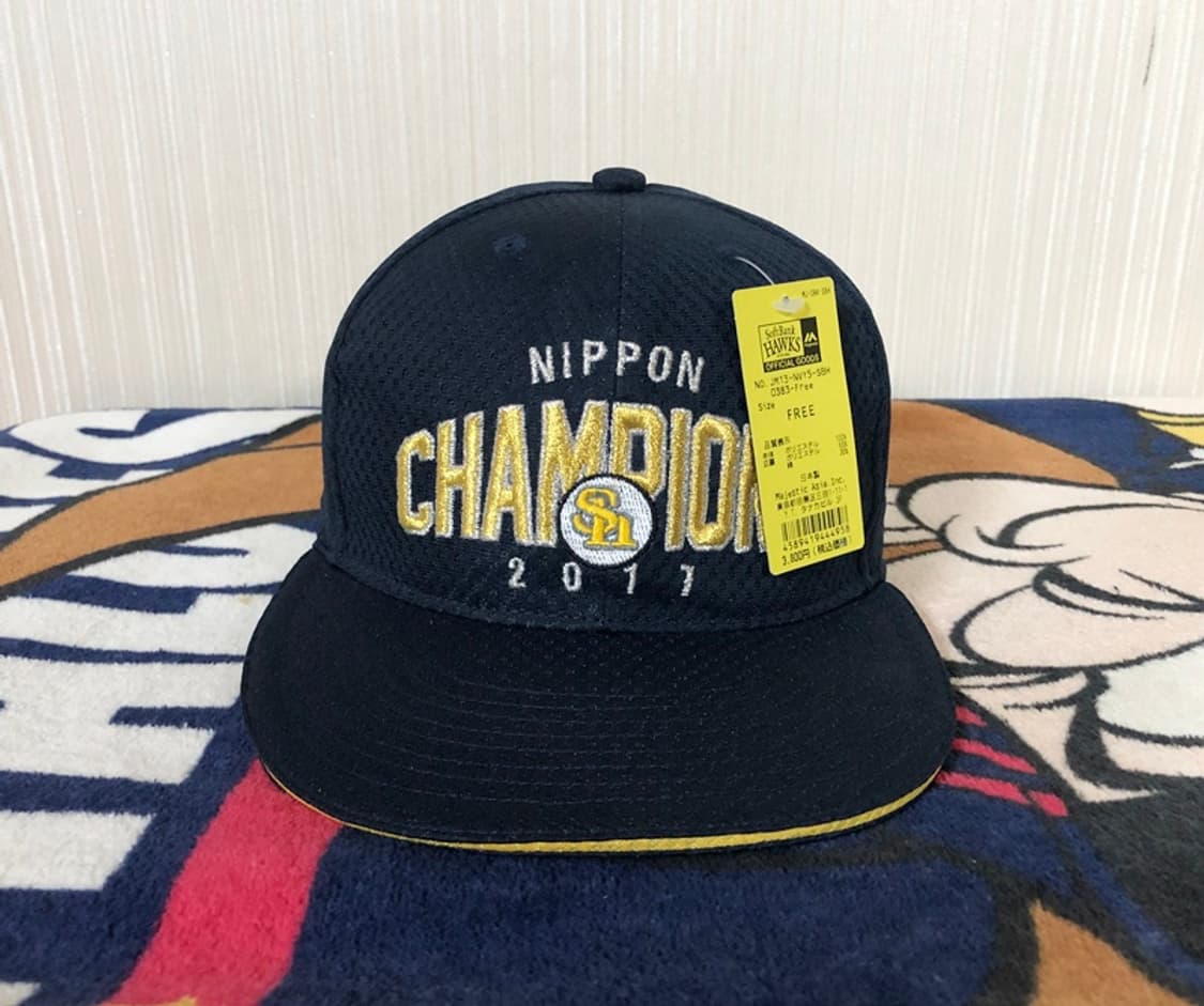 NPB 마제스틱 후쿠오카 소프트뱅크호크스 2017 일본 챔피언모자/캡 상품이미지4