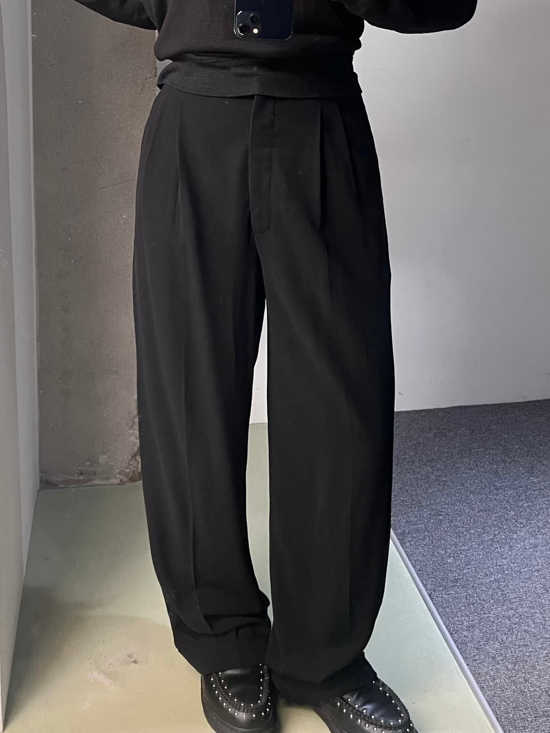 에르메스 90's 핀 턱 와이드 슬랙스 상품이미지2