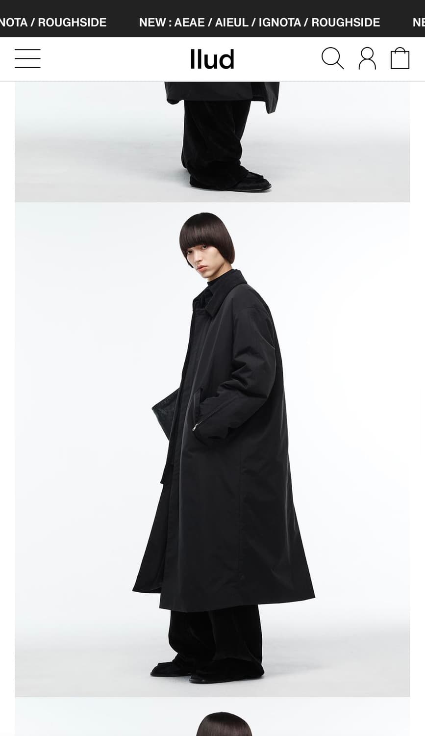 알렌느 24fw 패디드 롱 맥 코트 블랙 상품이미지6