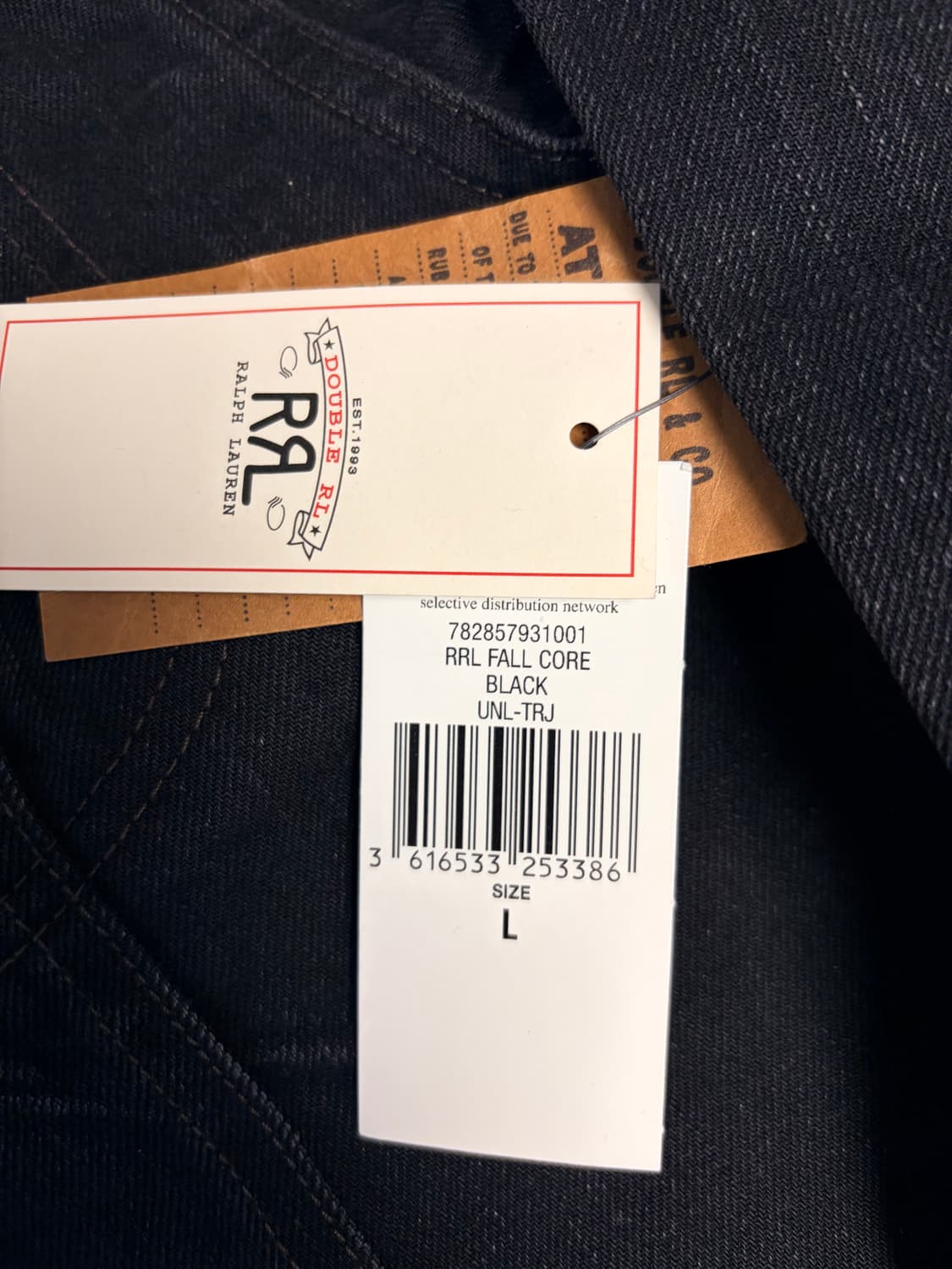 RRL LOT271 더블알엘 데님 트러커 자켓 블랙 L 상품이미지4