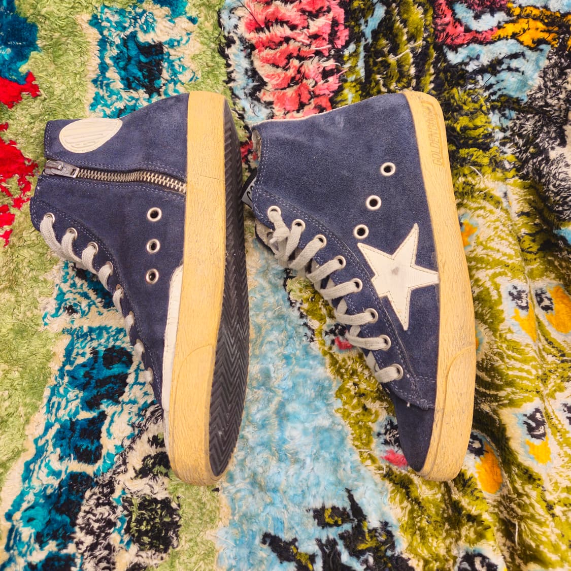 골든구스 GGDB 네이비 스웨이드 하이탑 스니커즈 38 상품이미지2