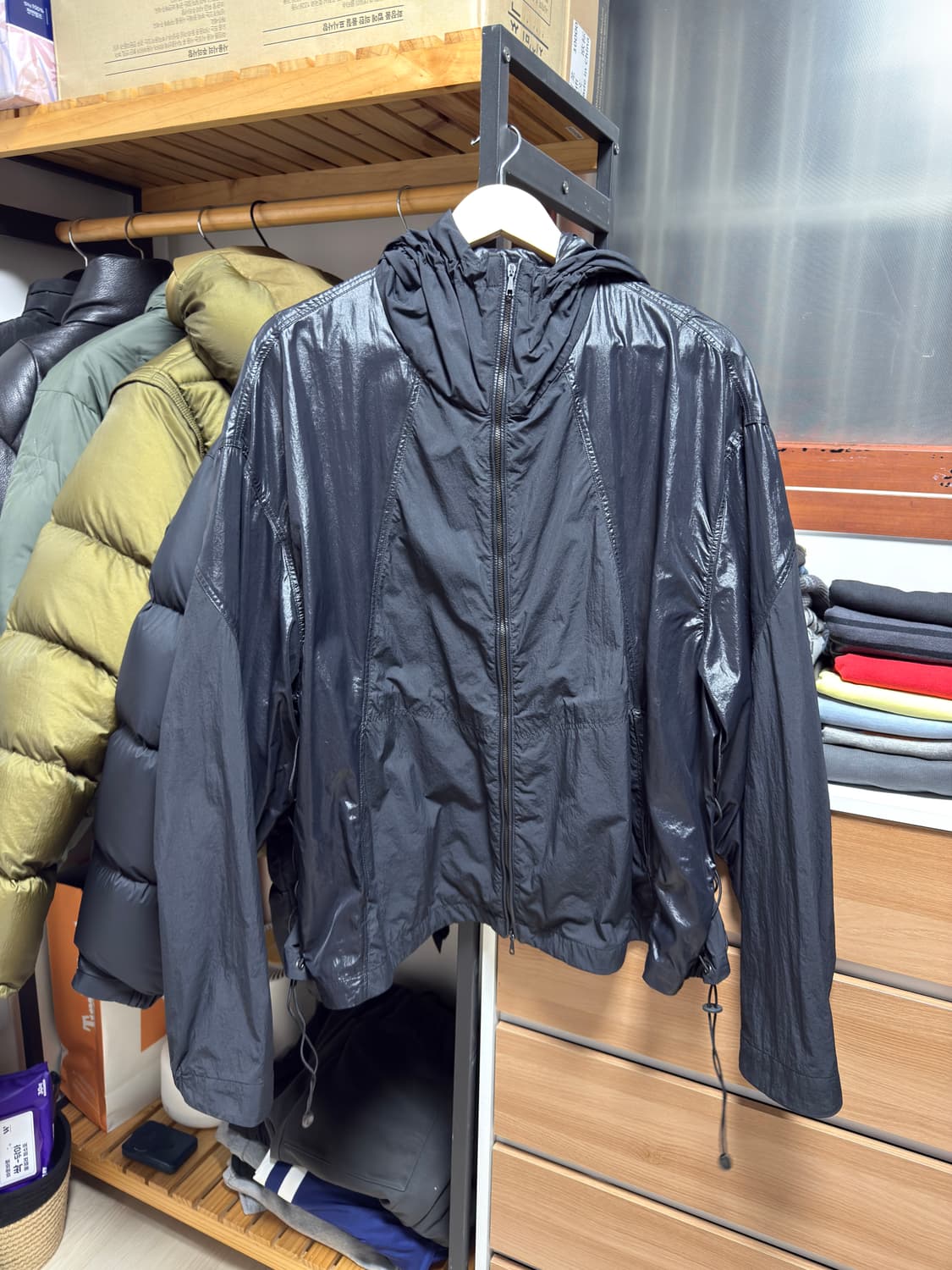 아워레가시 레트로스펙 바람막이 블랙 상품이미지1