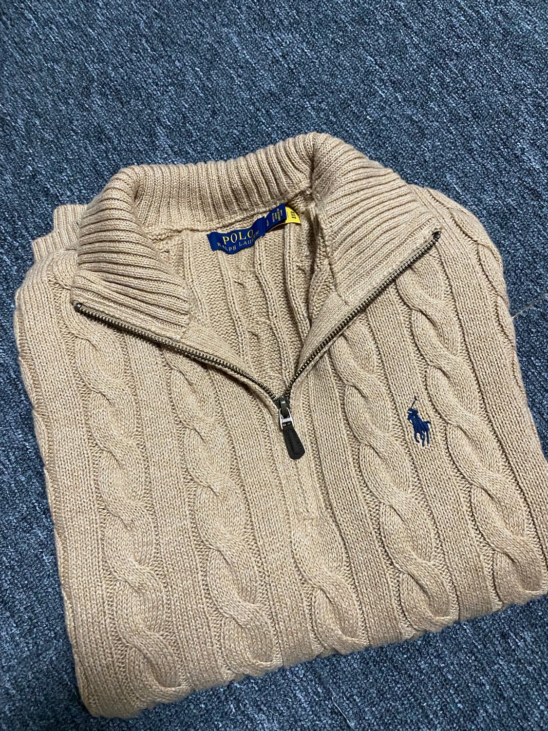 [정리] 1회착용  최신QR택 폴로 케이블 하프집업  급처 상품이미지1