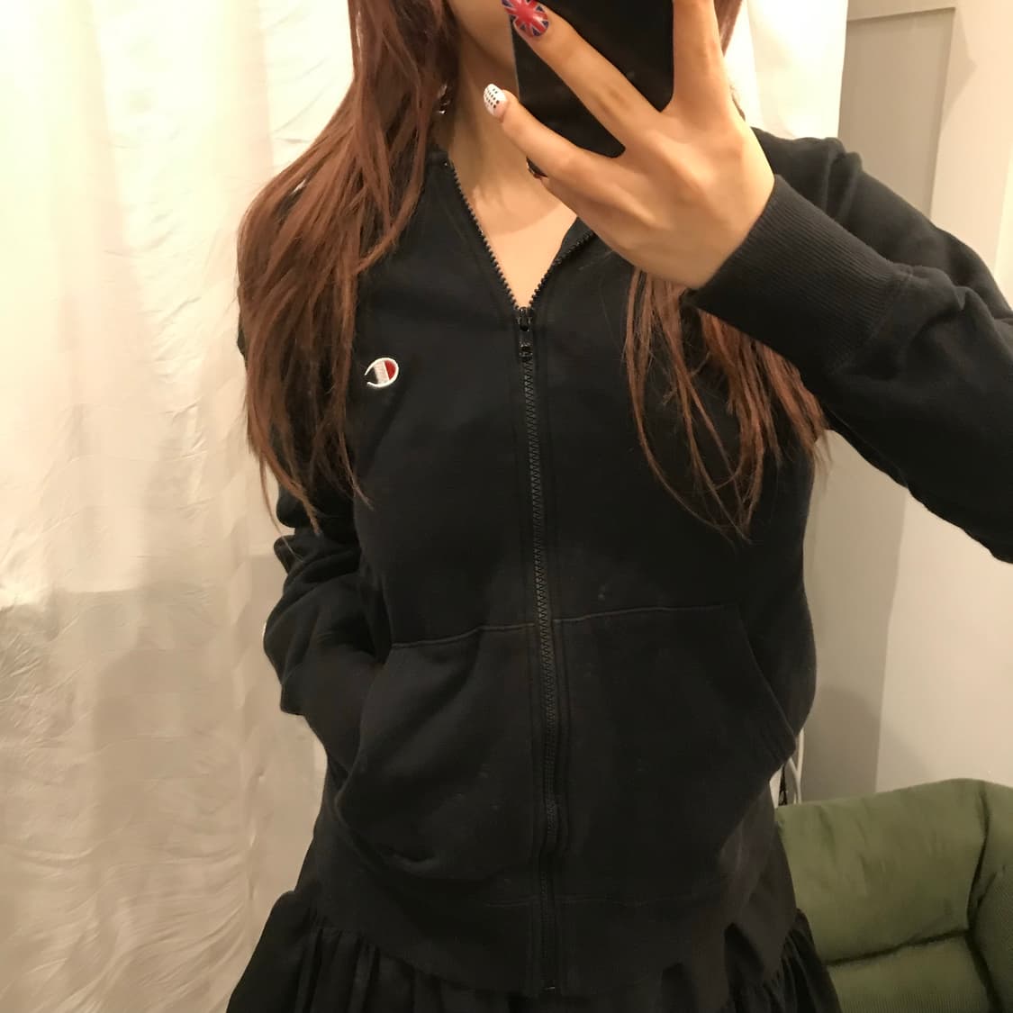 Champion 챔피온 베이직 크롭 후드티 상품이미지1