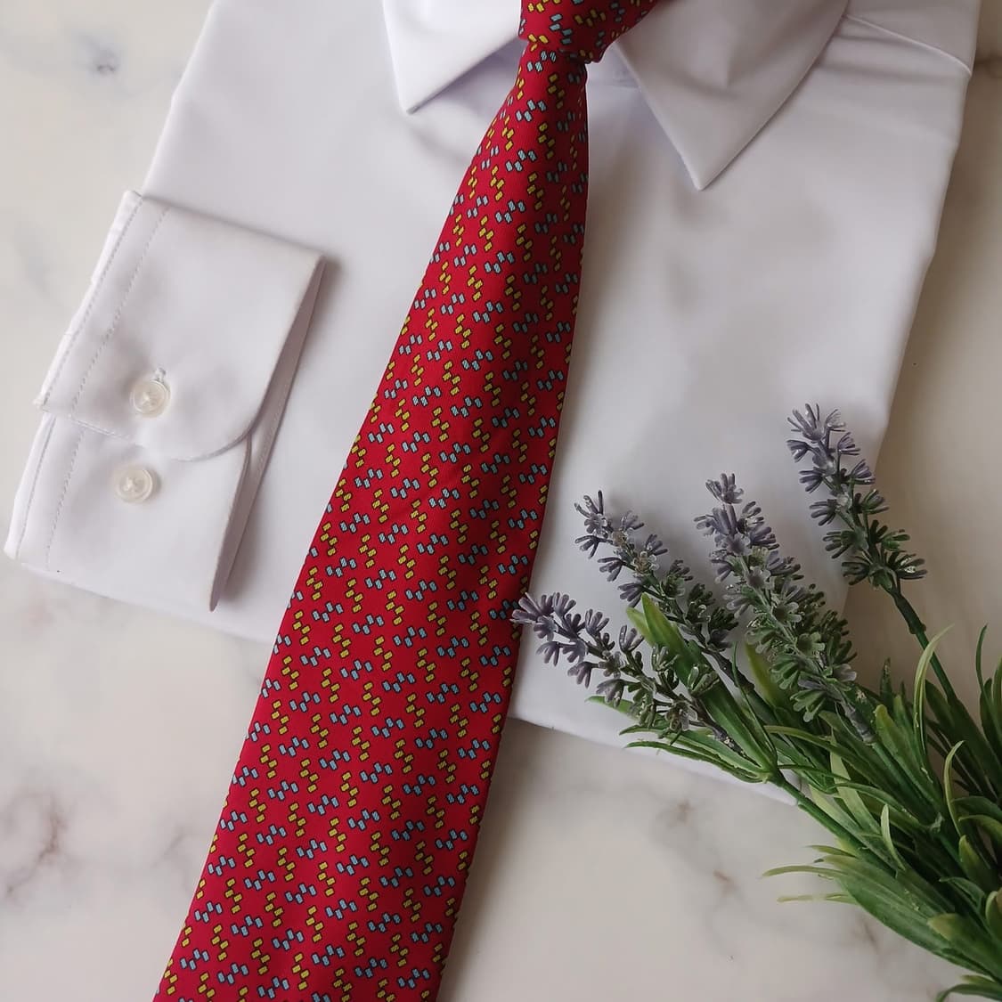 트루사르디 실크 레드 패턴 넥타이 9.6cm A+등급 A19127
 상품이미지5