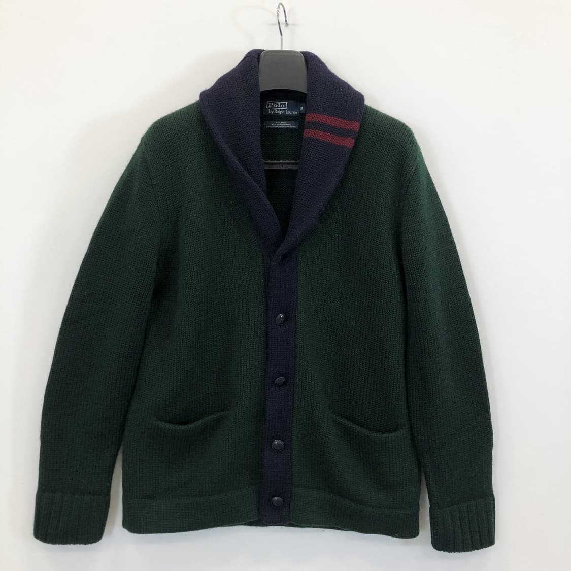폴로 랄프로렌 레더 엘보패치 메리노울 가디건 M 상품이미지1