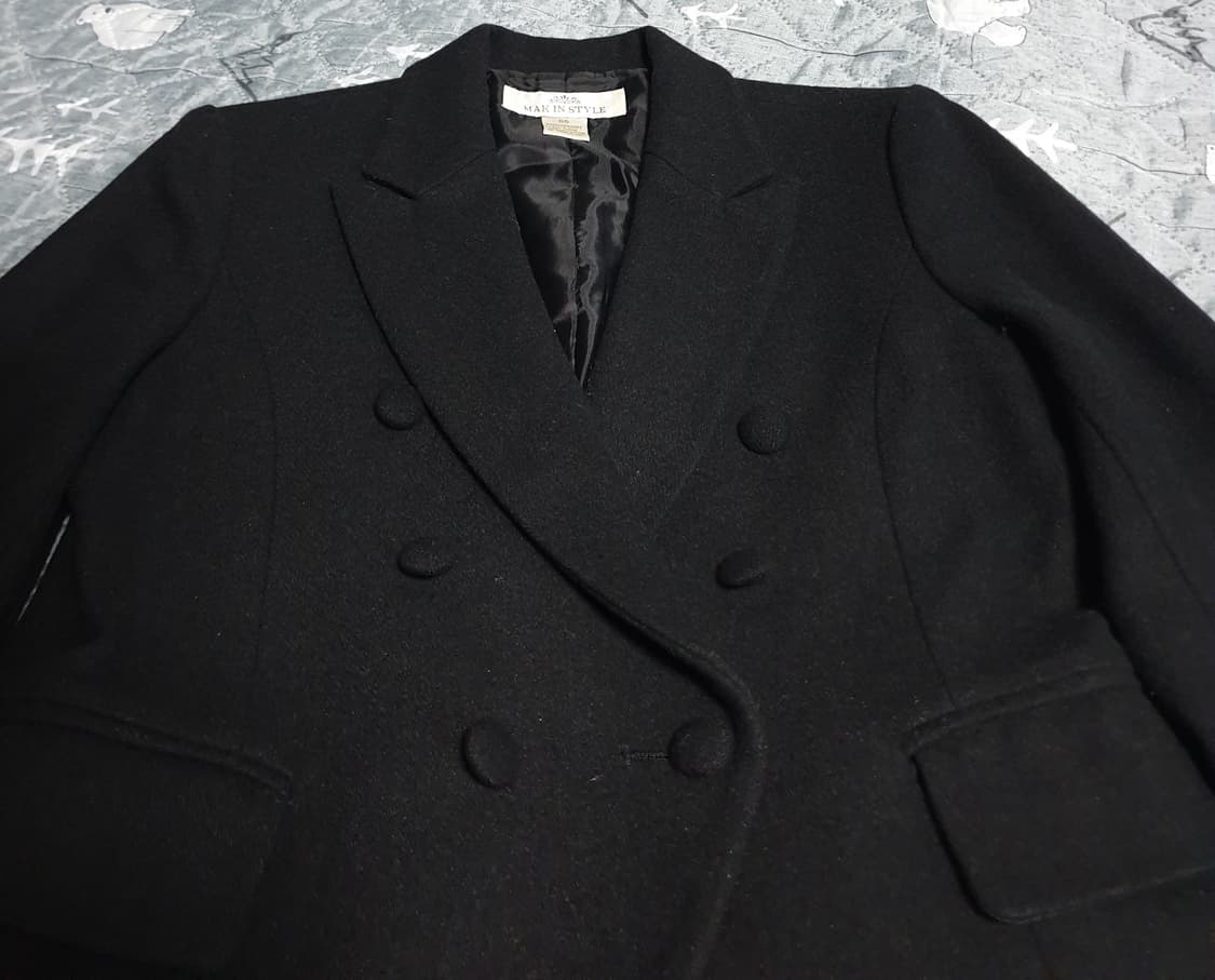 MAK IN STYLE 크롭 피크트라펠 블레이저 블랙 (66) 상품이미지2