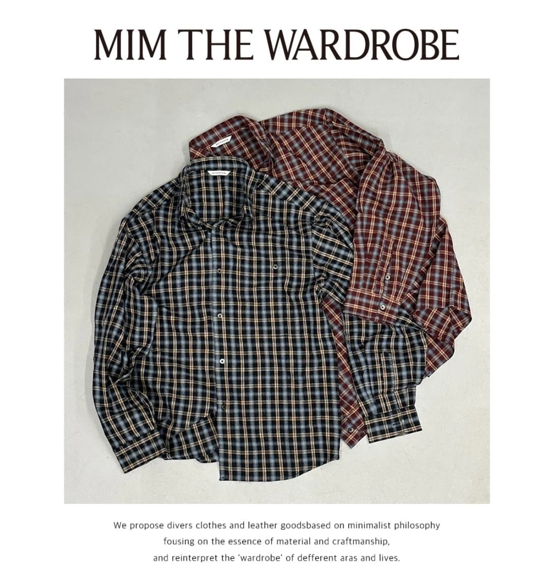 밈더워드로브 체크셔츠 1사이즈판매 네이비 상품이미지5