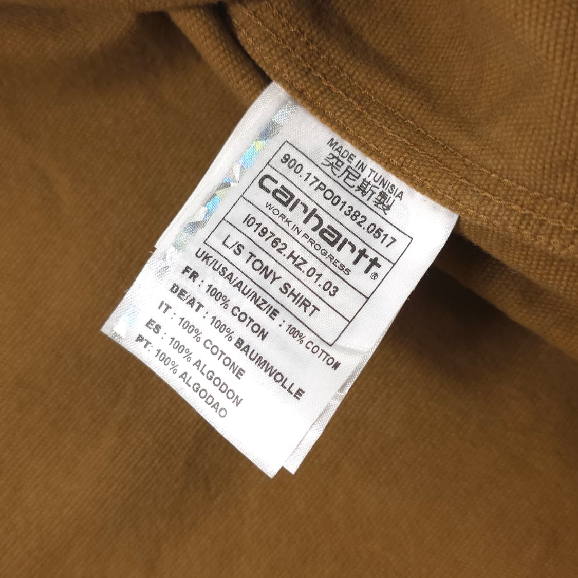 칼하트wip 코튼 토니 셔츠 칼하트브라운 (M) 상품이미지6