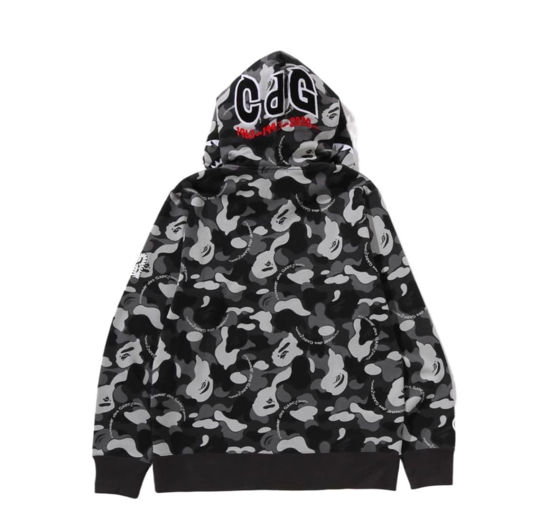 (M) 베이프 x  꼼데가르송 샤크 후드집업 상품이미지2