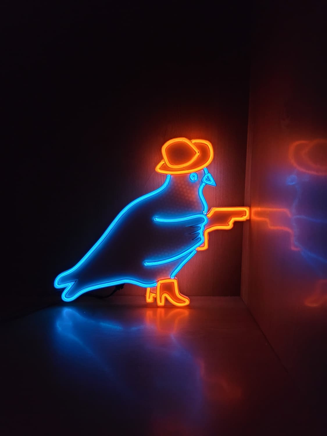 네온사인 비둘기 카우보이 led 램프 조명 무드등 상품이미지3