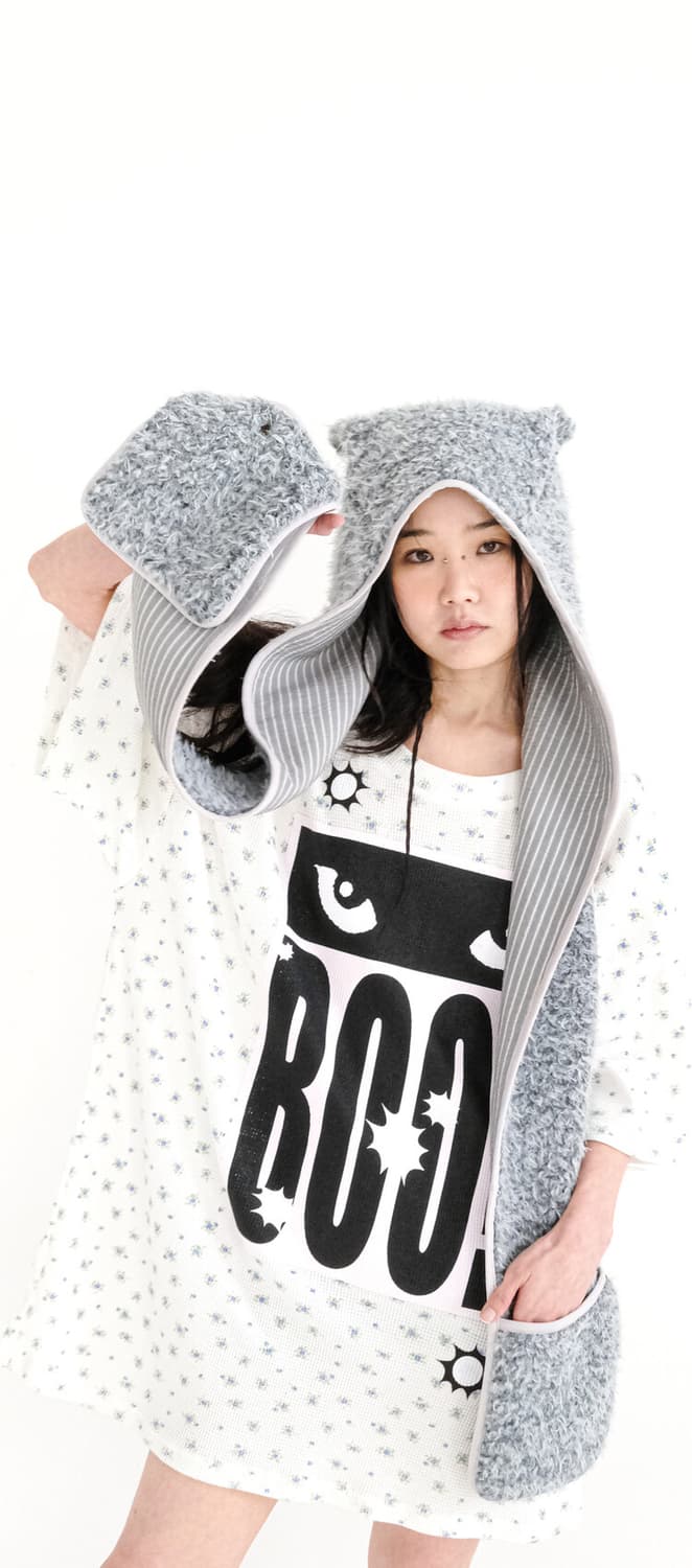 샵페어리 cat's eyes flower waffle top (ivory 상품이미지3