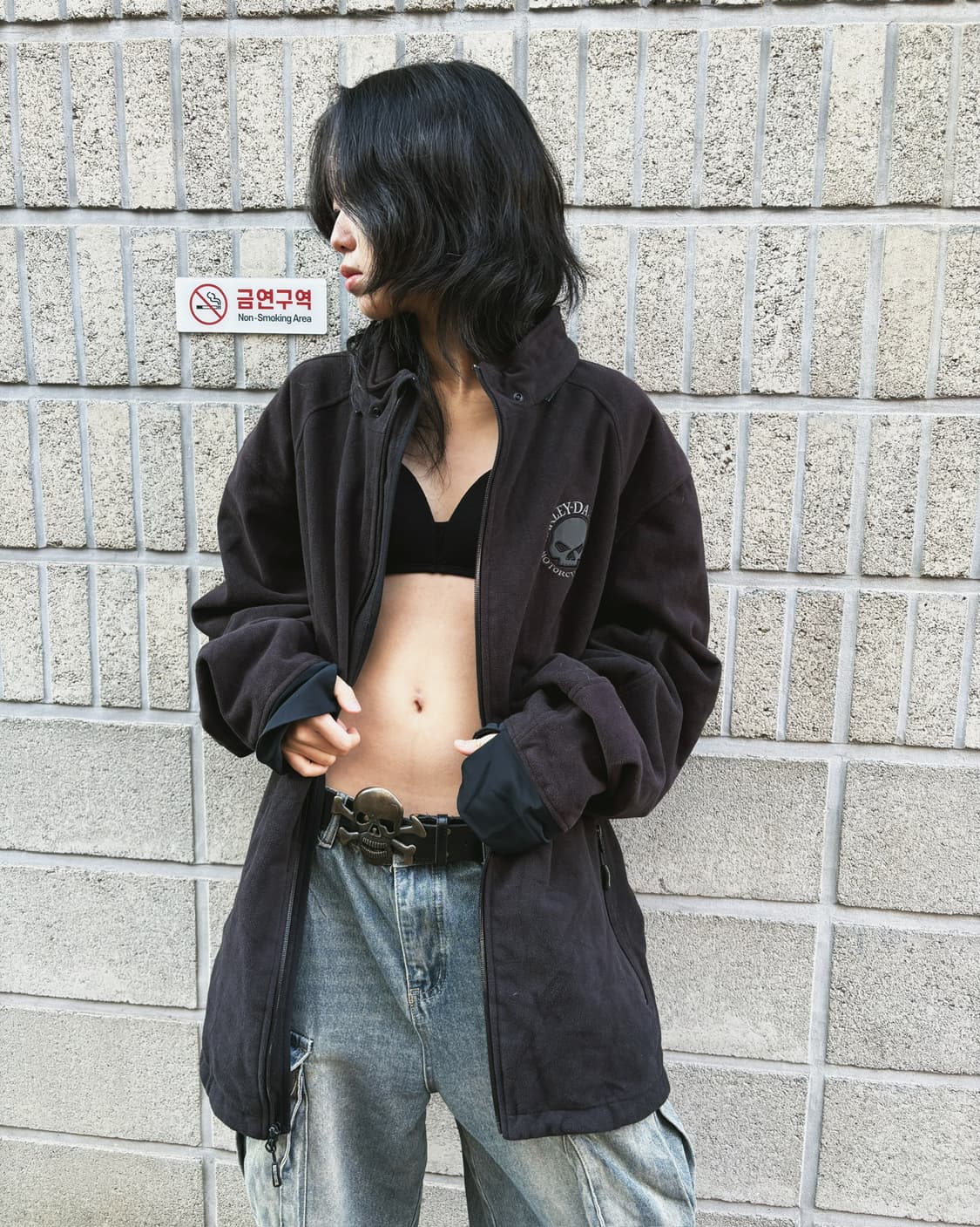 할리데이비슨 오버사이즈 플리스 집업 자켓 상품이미지4