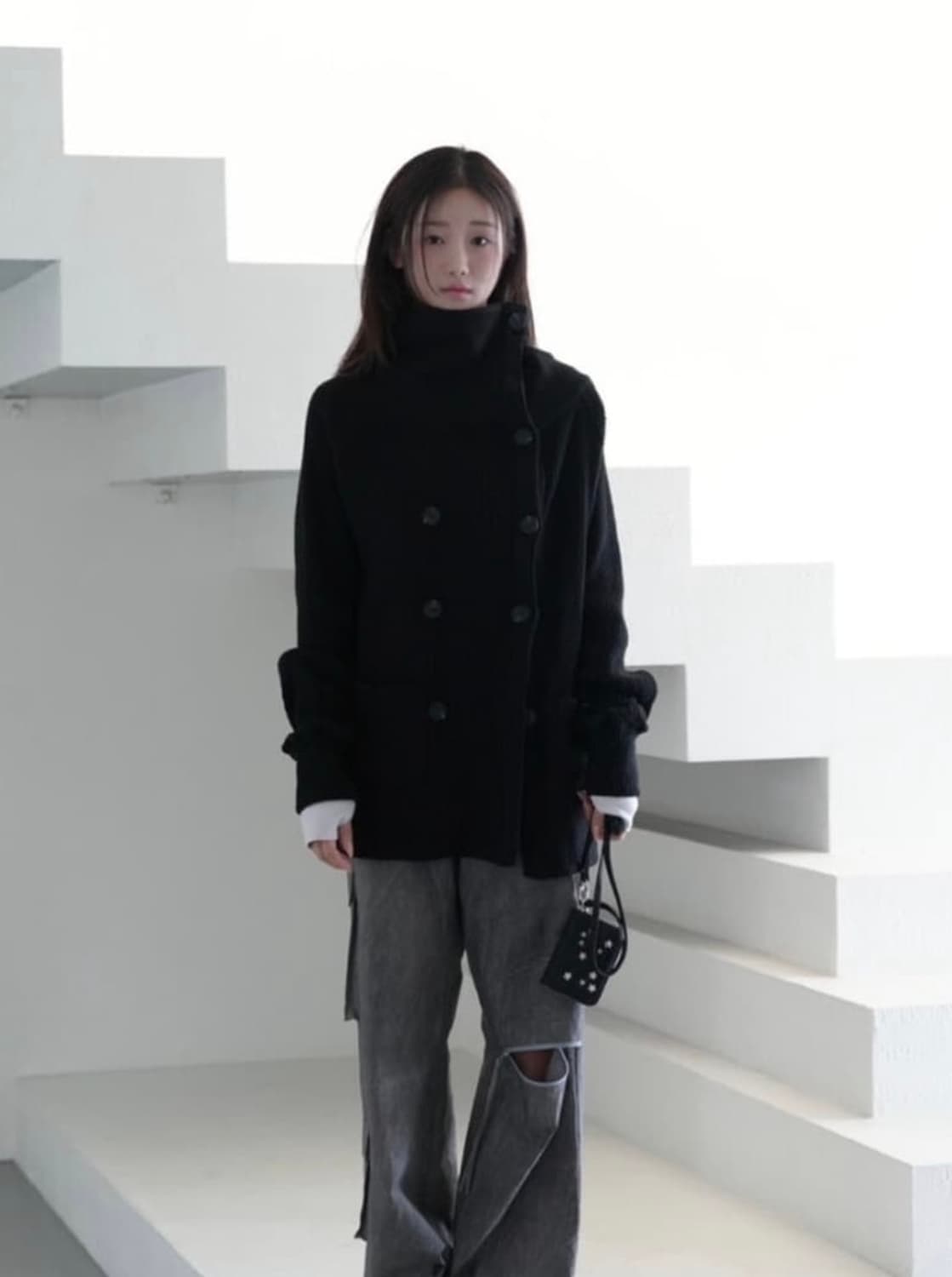 인앤양더블버튼가디건 상품이미지1