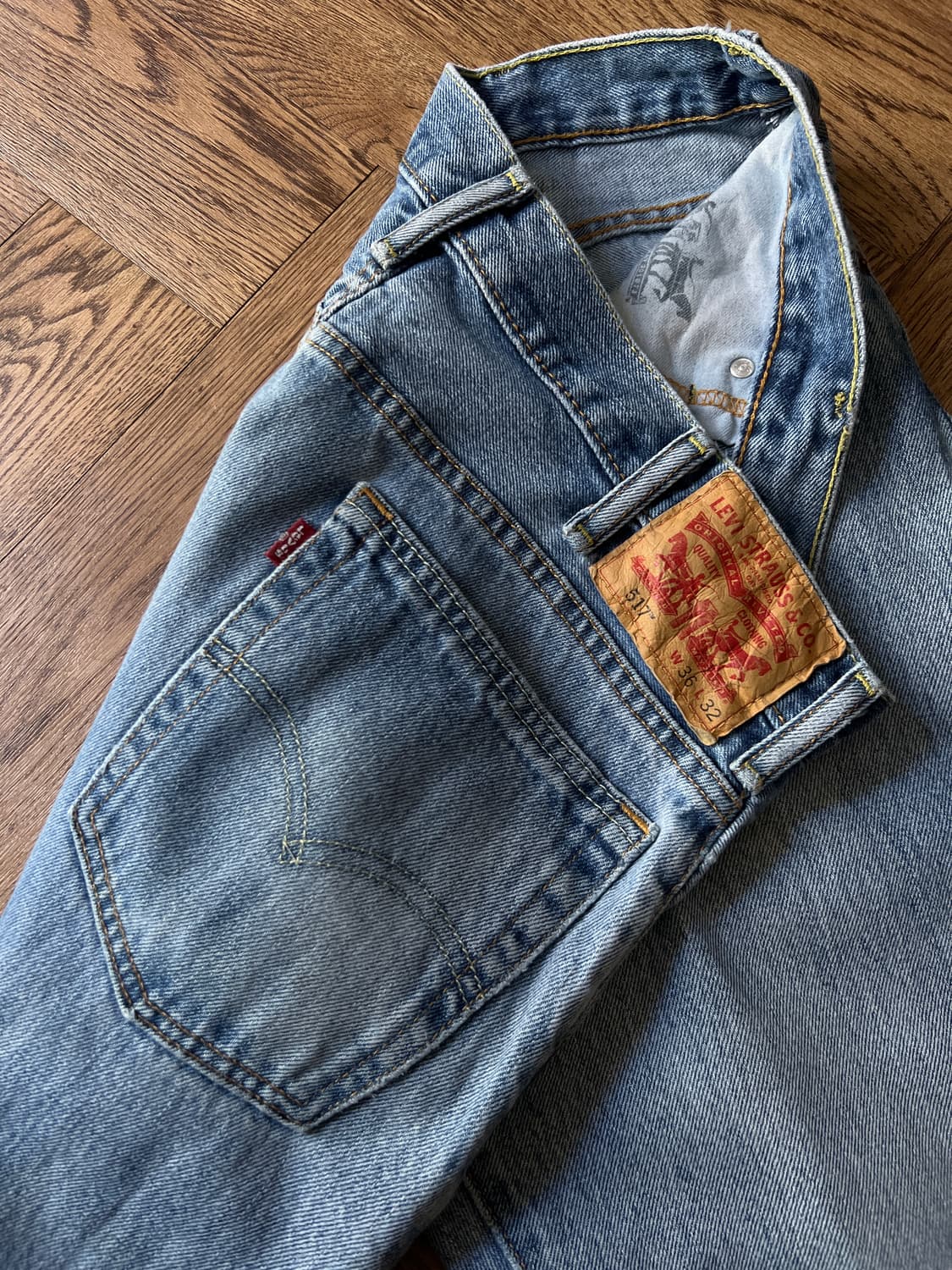 [36]리바이스 517 빈티지 워싱 플레어핏 데님 팬츠 상품이미지4