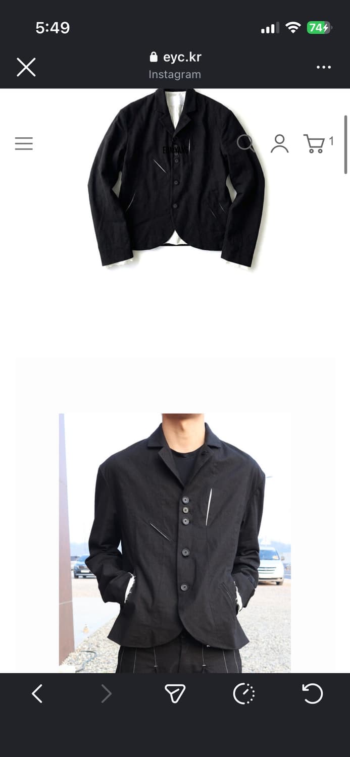 음양 린넨 블레이저 자켓 상품이미지1