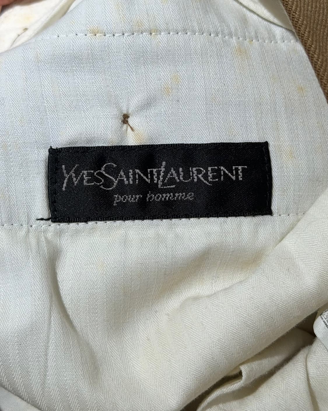 이브생로랑 뿌르 옴므 베이지 로고 탭 울 슬랙스 상품이미지7