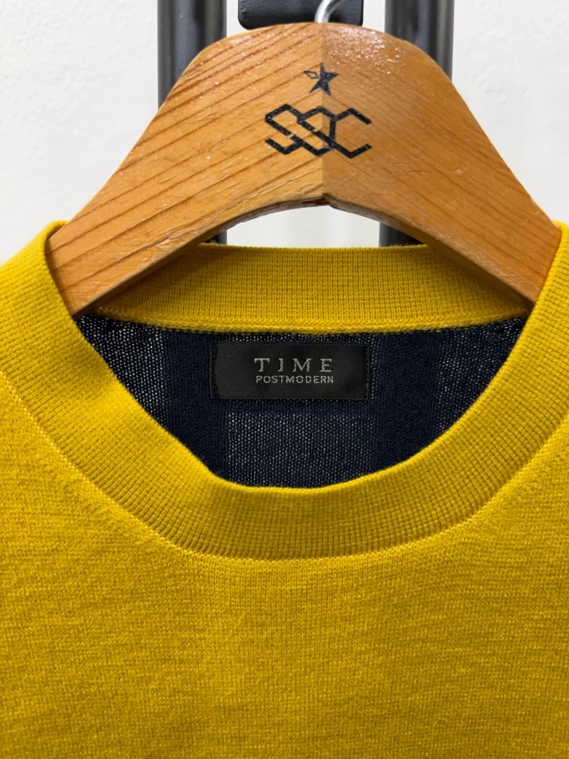 정품) TIME 타임 한섬 옐로우 배색 니트 90F 상품이미지5