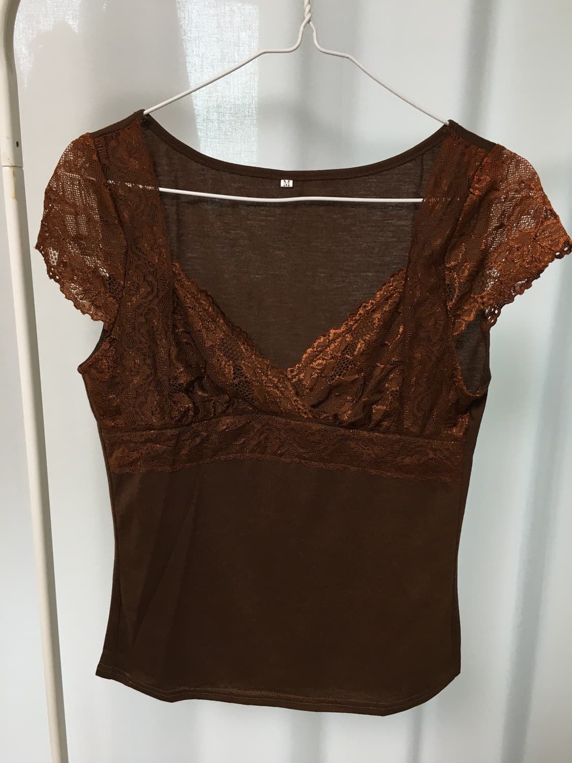 Brown frill T-shirt 상품이미지1