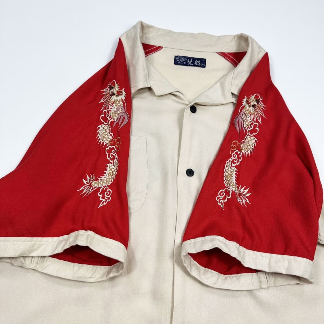VTG 빈티지 재팬 스카쟌 백로고 반팔 셔츠 (L) 상품이미지5