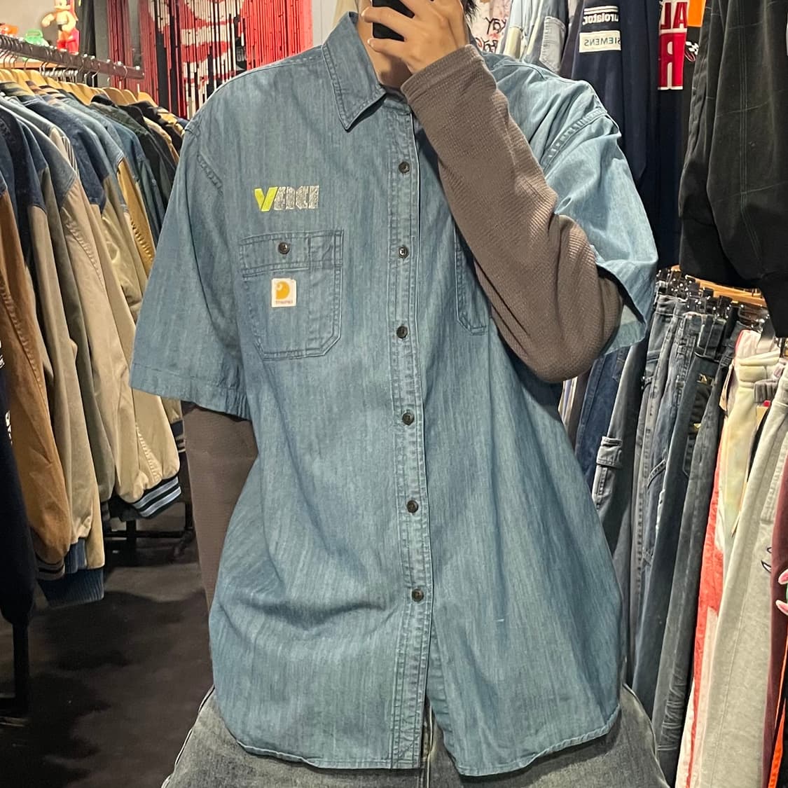 [IM] carhartt 칼하트 데님 반팔셔츠 상품이미지2
