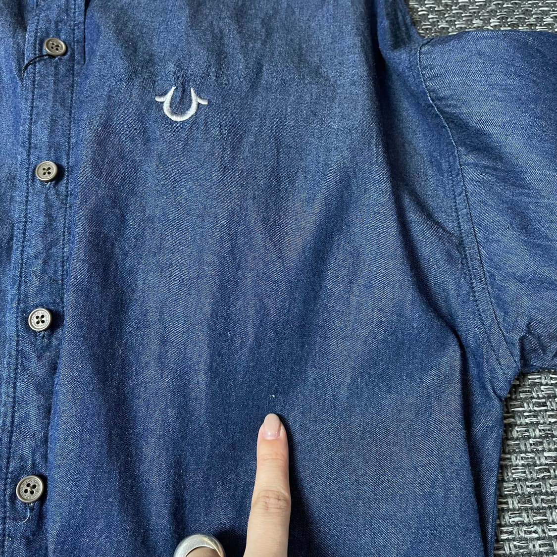 트루릴리젼 자수로고 중청 코튼 긴팔 셔츠 90 상품이미지6